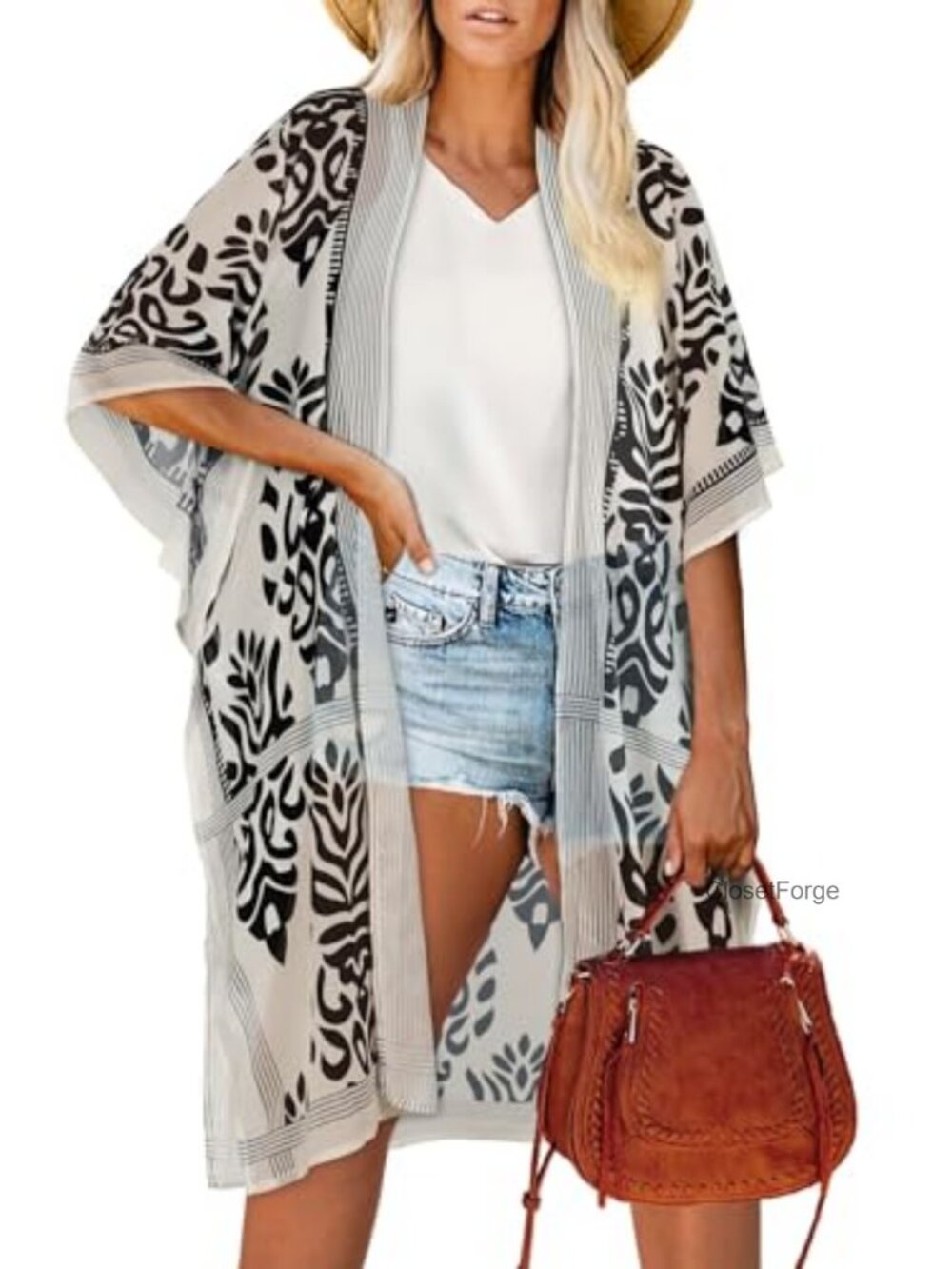 Chiffon Kimono Beach Coverup Open Front Swimwear Cardigan